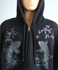 00s 🌸🌌 和柄 zip-up hoodie made in china