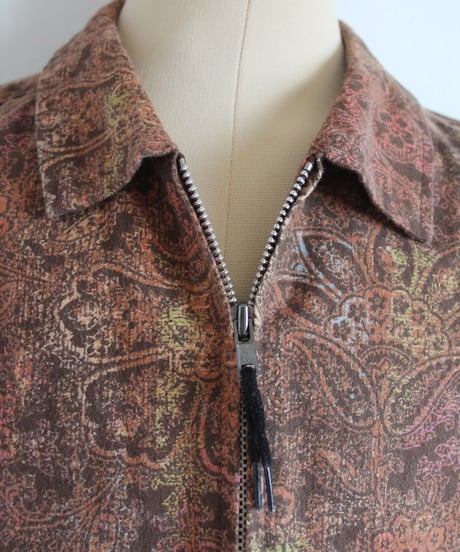 late90s 🦚🧠💊 zip-up shirt/jacket made in china