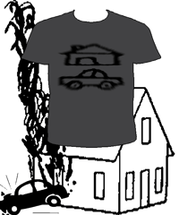 🏚️&🚗 tee made by me