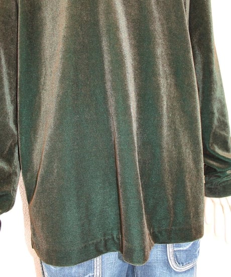 80s 玉虫 velour top made in japan
