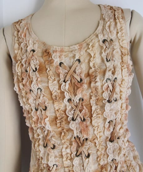 late00s 🗝️🦂🕯️ lace-up top made in korea