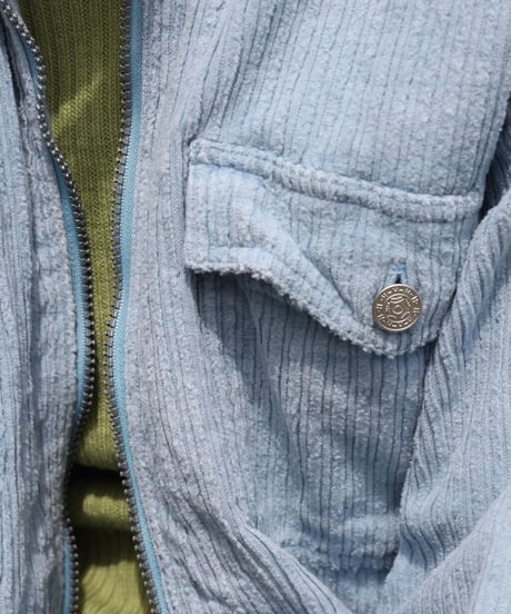 90s 🧊 blue corduroy zip-up jacket made in china