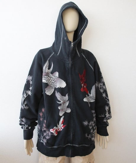 around10s 和柄 zip-up hoodie made in china
