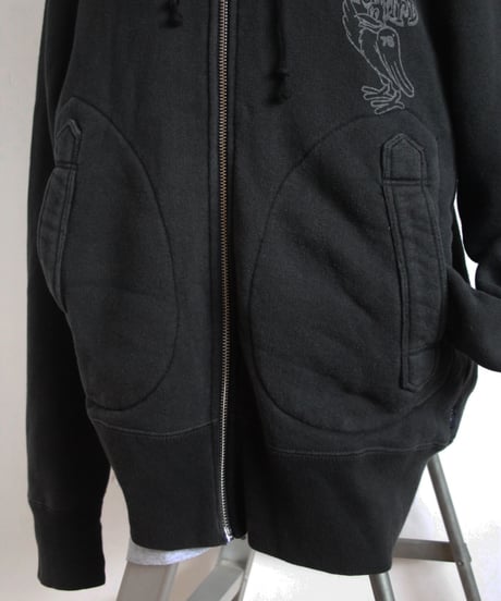 00s 🐦‍⬛ faded zip-up hoodie made in china