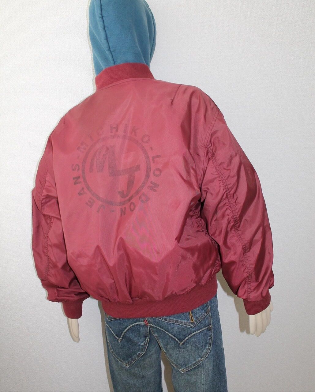 90s MICHIKO LONDON JEANS 🇬🇧 faded bomber jacket...