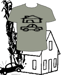 🏚️&🚗 tee made by me