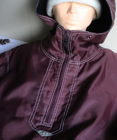90s white stitching nylon pullover made in china