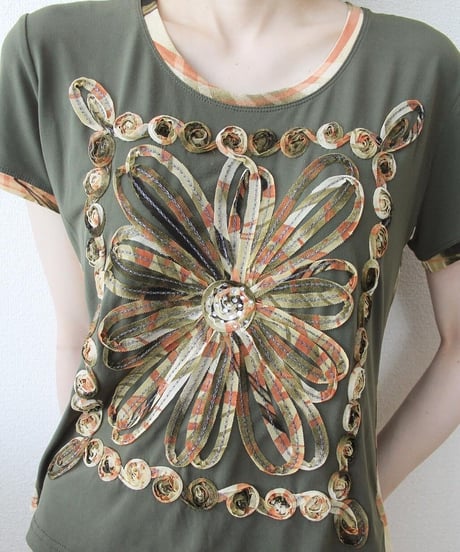 00s big flower top made in korea