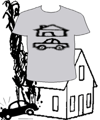 🏚️&🚗 tee made by me