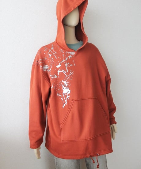 00s splash printed hoodie made in japan