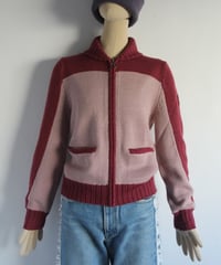 around10s 🍒🌸 sporty zip-up knit top made in malaysia