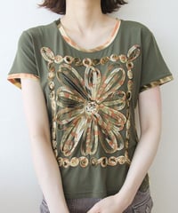 00s big flower top made in korea