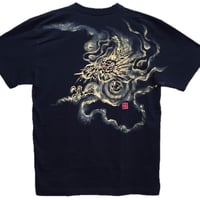 手描きTシャツ 龍神 黒