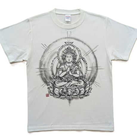 手描きTシャツ 仏画 No.31 大日如来 金剛界 白