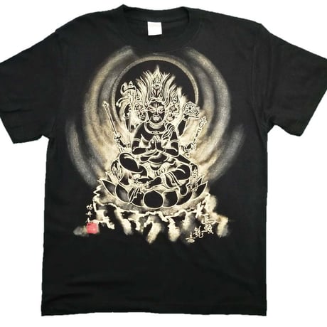 手描きTシャツ 仏画 No.27 馬頭観音 黒