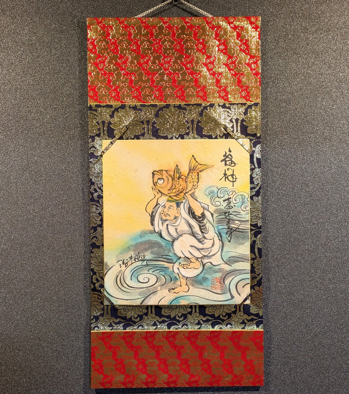 掛軸 福の神 恵比寿 伝統的な日本画 掛軸 福の神 恵比寿 伝統的な日本画 - メルカリ