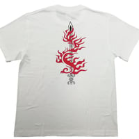 Tシャツ 梵字 No.10 不動明王 くりから炎 白