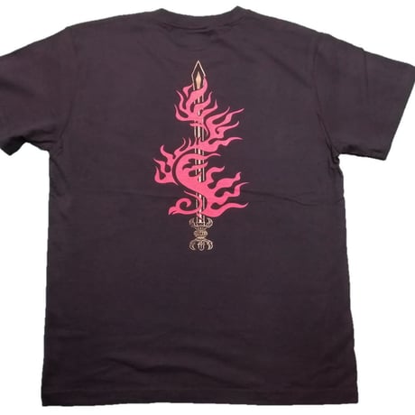 Tシャツ 梵字 No.10 不動明王 くりから炎 黒