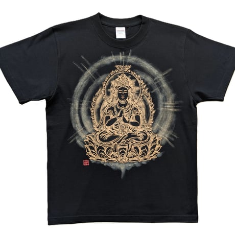 手描きTシャツ 仏画 No.31 大日如来 金剛界 黒