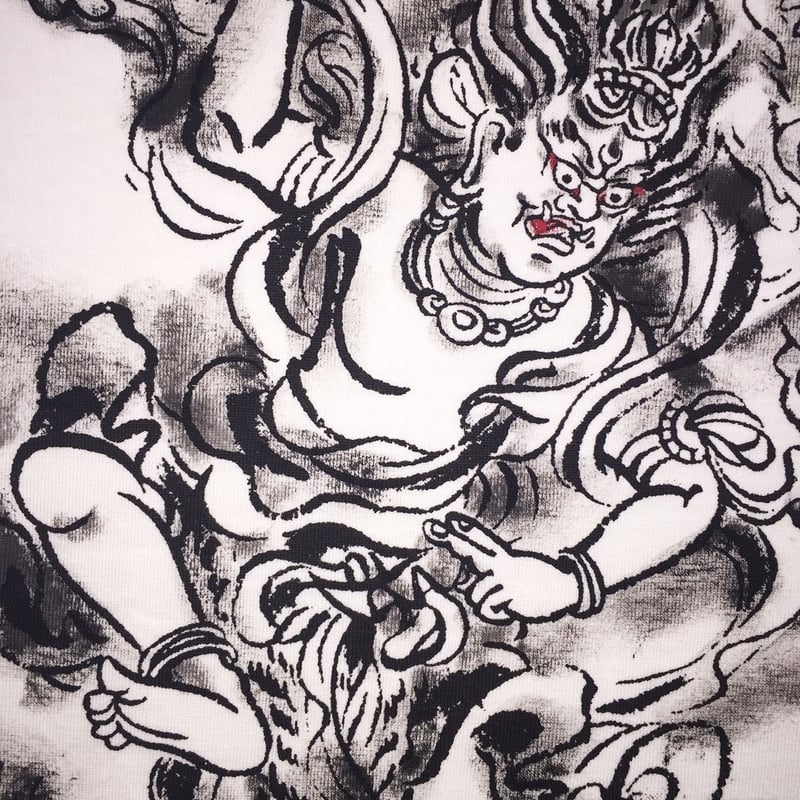 手描きTシャツ 仏画 No.1 蔵王権現 白 | 伯舟庵 WEB ストア (JAPAN)