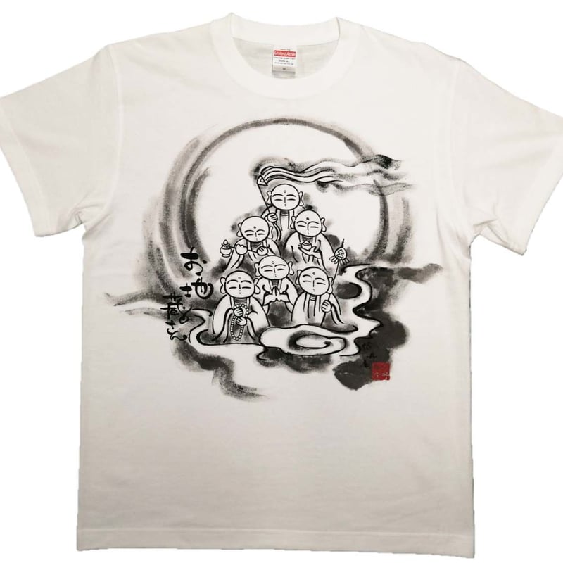 手描きTシャツ 仏画 No.21 六地蔵 白 | 伯舟庵 WEB ストア (JAPAN)