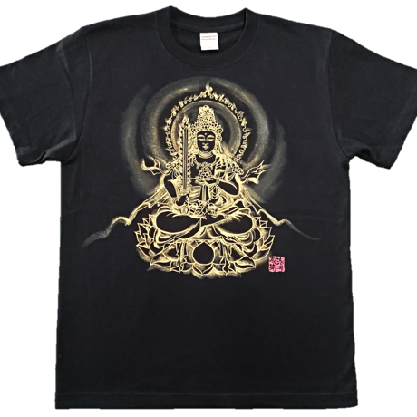手描きTシャツ 仏画 No.15 虚空蔵菩薩 黒