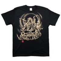 手描きTシャツ 仏画 No.18 弁財天 黒