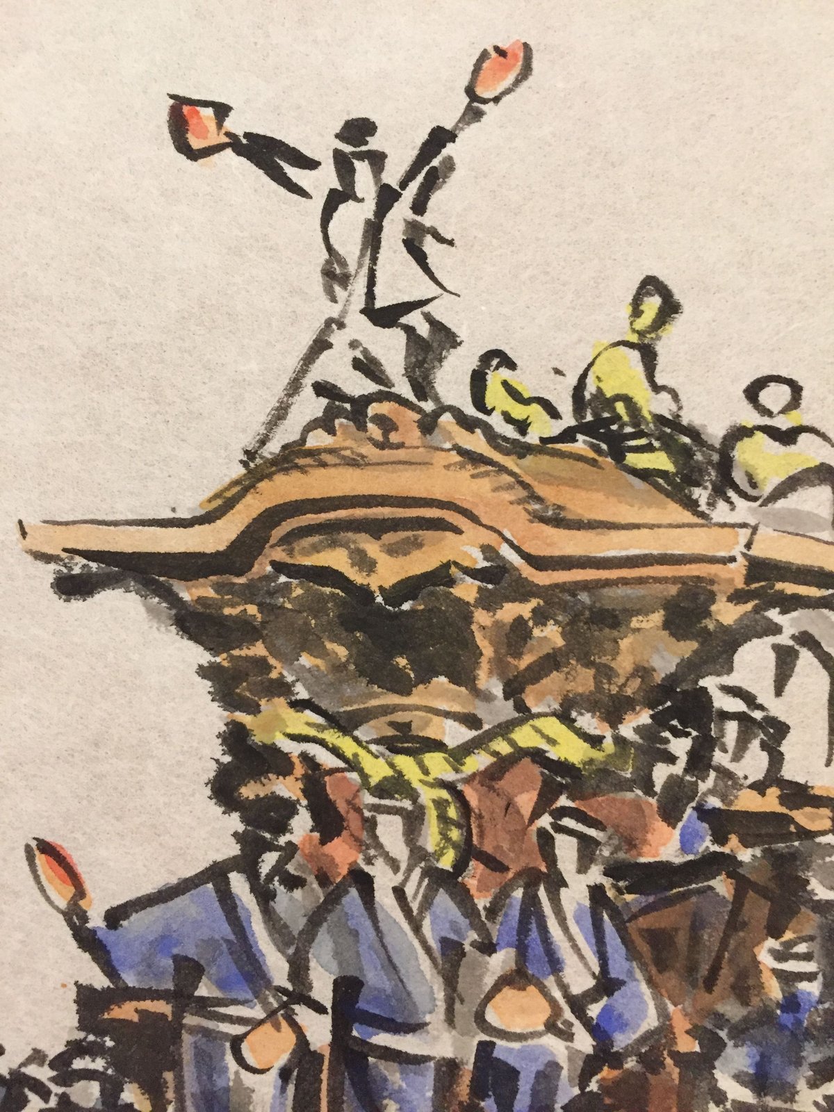 手描きアート 原画】だんじり3 45.3cm × 35cm | 伯舟庵 WEB 手描きアート 原画】だんじり3 45.3cm × 35cm | 伯舟庵 WEB