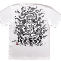 手描きTシャツ 仏画 No.2 不動明王 白