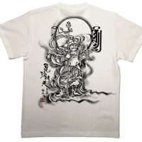 手描きTシャツ 仏画 No.6 毘沙門天 白