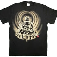 手描きTシャツ 仏画 No.23 かわいい薬師如来 黒