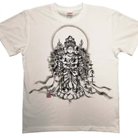手描きTシャツ 仏画 No.9 十一面千手観音 白