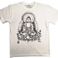 手描きTシャツ 仏画 No.20 阿弥陀如来 座像 白