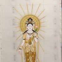 【朱印軸】西国三十三観音 手描き朱印軸  金