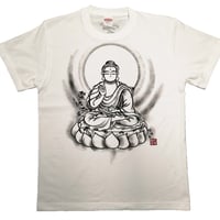 手描きTシャツ 仏画 No.23 かわいい薬師如来 白