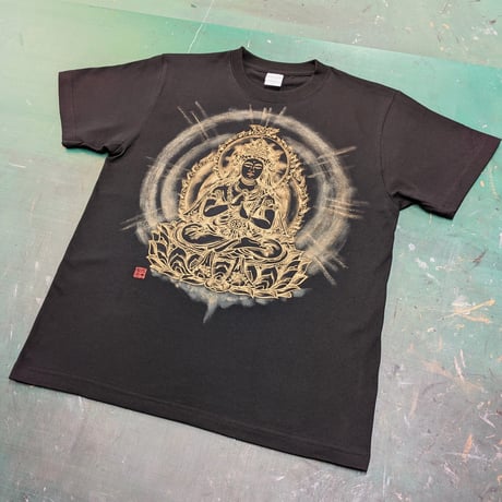 手描きTシャツ 仏画 No.31 大日如来 金剛界 黒