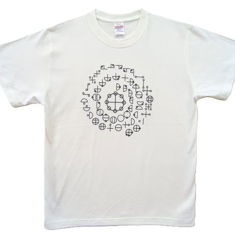 【Tシャツ】 カタカムナ　麻炭　白