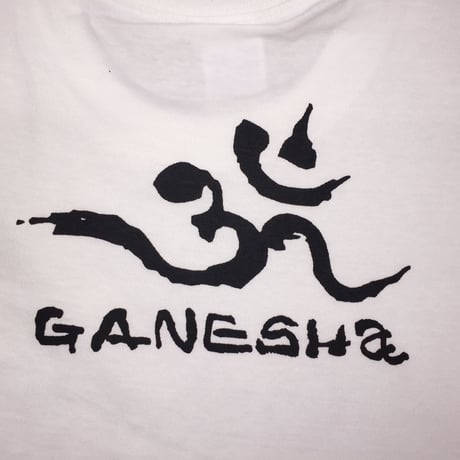手描きTシャツ 仏画 No.14 ガネーシャ 白