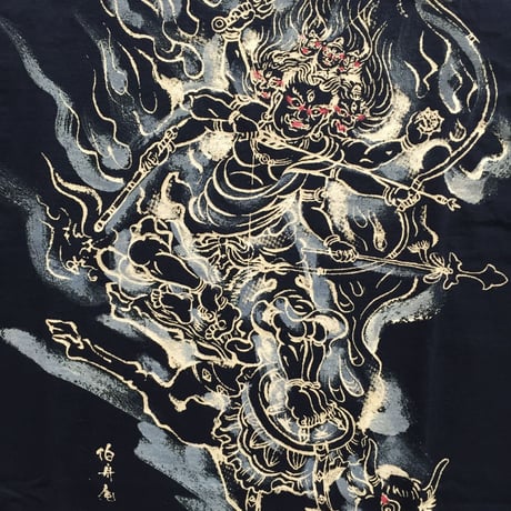 手描きTシャツ 仏画 No.5 大威徳明王 黒