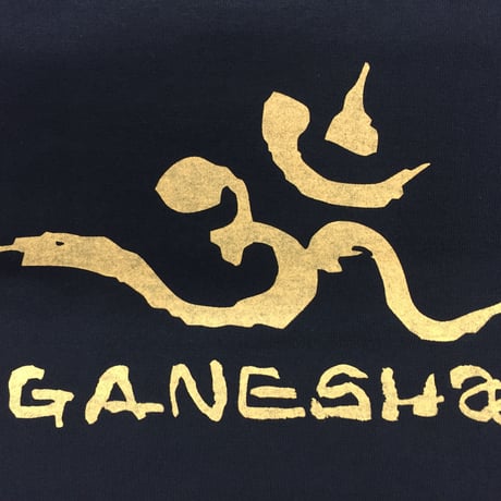 手描きTシャツ 仏画 No.14 ガネーシャ 黒