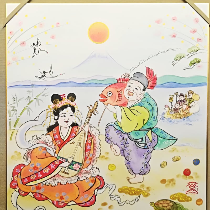 岡田蘓水　弁財天　弁天様　掛け軸　合わせ箱　仏画　仏教美術　書画、骨董品、美術品 岡田蘓水 弁財天 弁天様 掛け軸 合わせ箱 仏画 仏教美術 書画