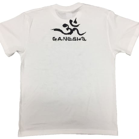 手描きTシャツ 仏画 No.14 ガネーシャ 白
