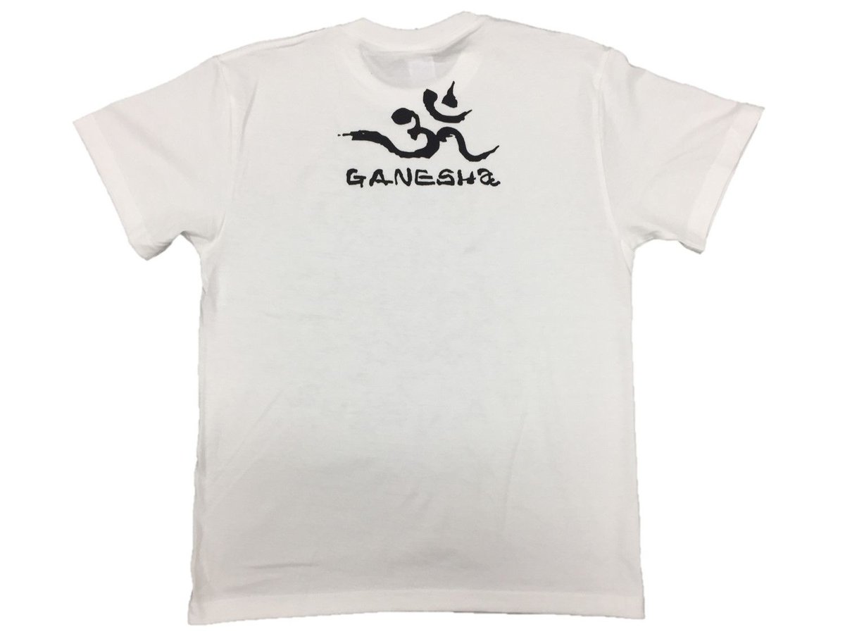 手描きTシャツ 仏画 No.14 ガネーシャ 白 | 伯舟庵 WEB ストア (JAPAN)