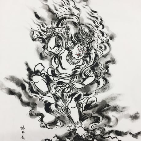 手描きTシャツ 仏画 No.1 蔵王権現 白
