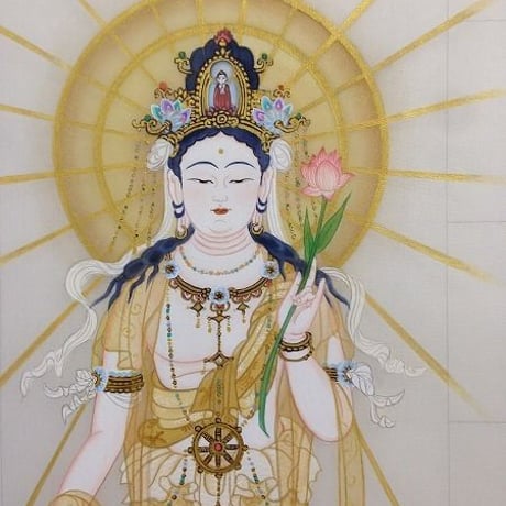【朱印軸】西国三十三観音 手描き朱印軸  金