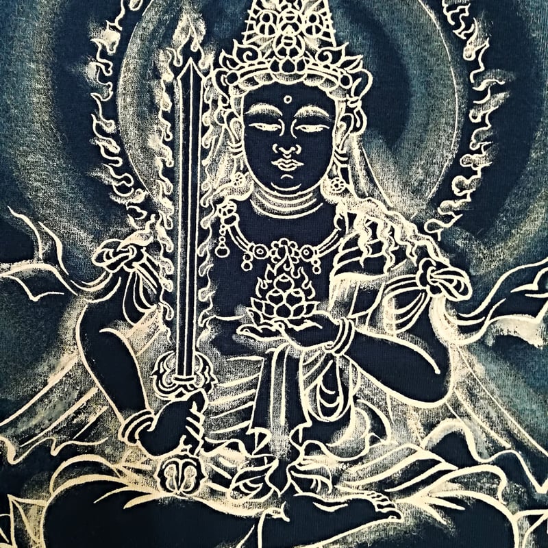 手描きTシャツ 仏画 No.15 虚空蔵菩薩 黒 | 伯舟庵 WEB ストア (JAPAN)