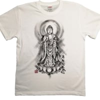手描きTシャツ 仏画 No.19 阿弥陀如来 立像 白