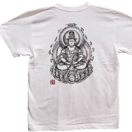 手描きTシャツ 仏画 No.11 大日如来 白
