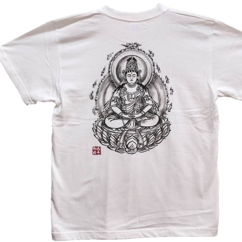 手描きTシャツ 仏画 No.11 大日如来 白 | 伯舟庵 WEB ストア (JAPAN)