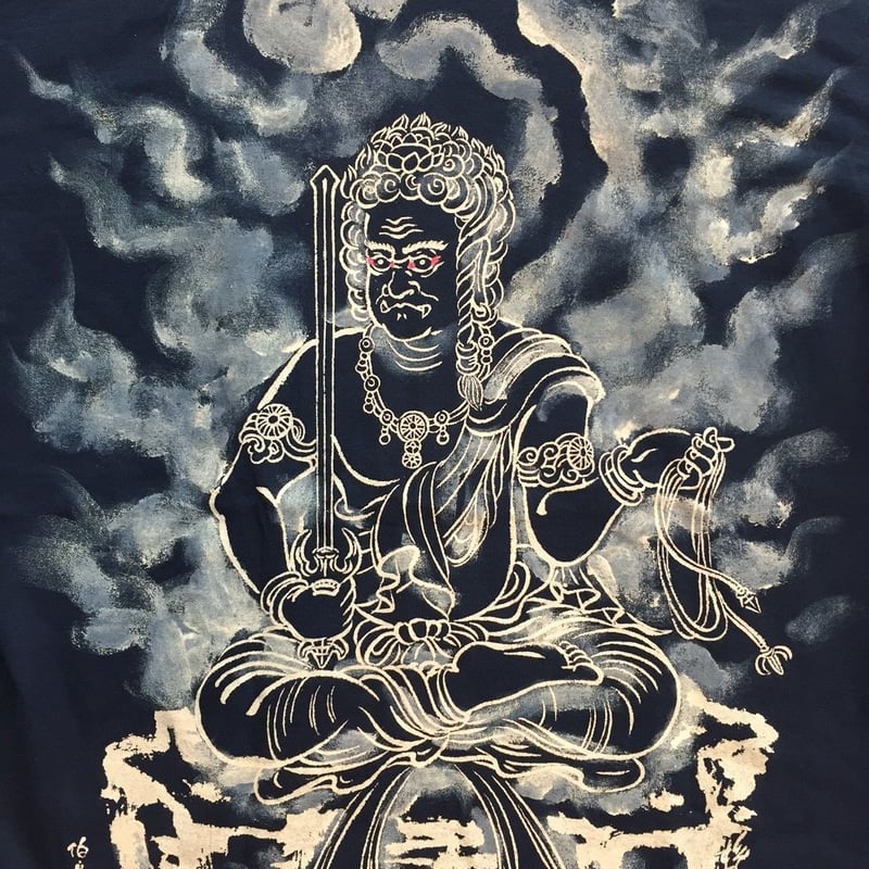 手描きTシャツ 仏画 No.2 不動明王 黒 | 伯舟庵 WEB ストア (JAPAN)